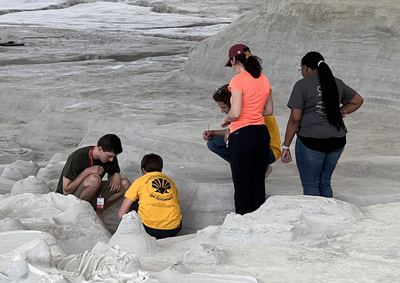 Fig 4 Lakeside students sampling at Ashfall