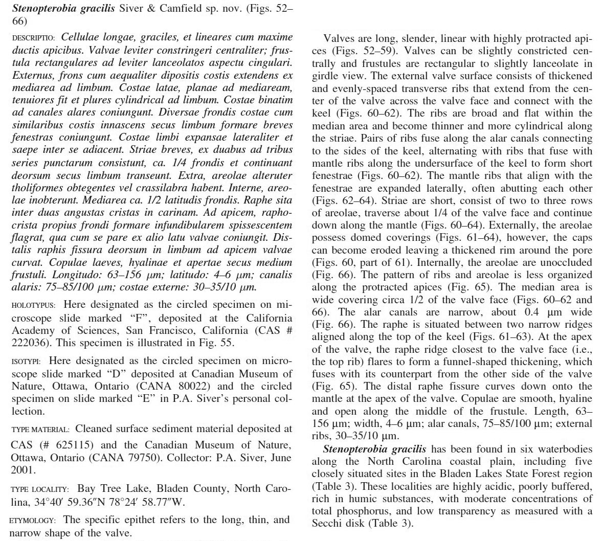 Siver and Camfield 2007 S gracilis